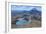 Aerial of the Blue Lake before Mount Ngauruhoe, Tongariro National Park, North Island-Michael Runkel-Framed Photographic Print