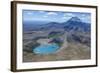 Aerial of the Blue Lake before Mount Ngauruhoe, Tongariro National Park, North Island-Michael Runkel-Framed Photographic Print