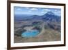 Aerial of the Blue Lake before Mount Ngauruhoe, Tongariro National Park, North Island-Michael Runkel-Framed Photographic Print