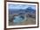 Aerial of the Blue Lake before Mount Ngauruhoe, Tongariro National Park, North Island-Michael Runkel-Framed Photographic Print