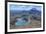 Aerial of the Blue Lake before Mount Ngauruhoe, Tongariro National Park, North Island-Michael Runkel-Framed Photographic Print