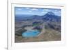 Aerial of the Blue Lake before Mount Ngauruhoe, Tongariro National Park, North Island-Michael Runkel-Framed Photographic Print