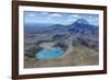 Aerial of the Blue Lake before Mount Ngauruhoe, Tongariro National Park, North Island-Michael Runkel-Framed Photographic Print