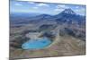 Aerial of the Blue Lake before Mount Ngauruhoe, Tongariro National Park, North Island-Michael Runkel-Mounted Photographic Print