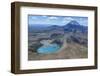 Aerial of the Blue Lake before Mount Ngauruhoe, Tongariro National Park, North Island-Michael Runkel-Framed Photographic Print