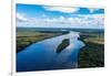 Aerial of the Casiquiare River in the deep south of Venezuela-Michael Runkel-Framed Photographic Print