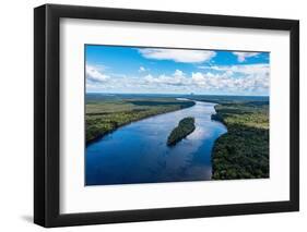 Aerial of the Casiquiare River in the deep south of Venezuela-Michael Runkel-Framed Photographic Print