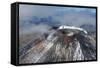 Aerial of the Crater of Mount Ngauruhoe, Tongariro National Park, North Island-Michael Runkel-Framed Stretched Canvas