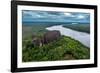 Aerial of the Curimacare Rock on the Casiquiare River in the deep south of Venezuela-Michael Runkel-Framed Photographic Print