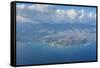 Aerial of the Diamond Head and Oahu, Hawaii, United States of America, Pacific-Michael-Framed Stretched Canvas