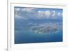 Aerial of the Diamond Head and Oahu, Hawaii, United States of America, Pacific-Michael-Framed Photographic Print