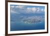 Aerial of the Diamond Head and Oahu, Hawaii, United States of America, Pacific-Michael-Framed Photographic Print