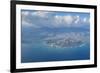 Aerial of the Diamond Head and Oahu, Hawaii, United States of America, Pacific-Michael-Framed Photographic Print