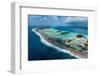 Aerial of the elevated reefs of Ile aux Recifs, Rangiroa atoll, Tuamotus, French Polynesia-Michael Runkel-Framed Photographic Print