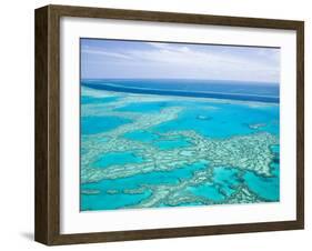 Aerial of the Great Barrier Reef, Whitsunday Coast, Queensland, Australia-Walter Bibikow-Framed Photographic Print