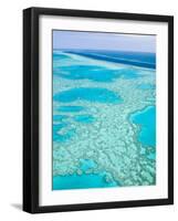 Aerial of the Great Barrier Reef, Whitsunday Coast, Queensland, Australia-Walter Bibikow-Framed Photographic Print
