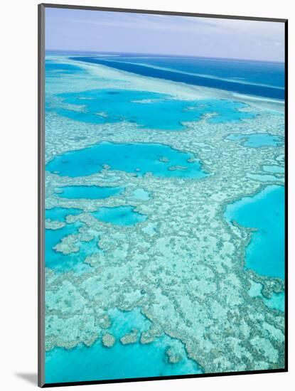 Aerial of the Great Barrier Reef, Whitsunday Coast, Queensland, Australia-Walter Bibikow-Mounted Photographic Print