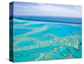 Aerial of the Great Barrier Reef, Whitsunday Coast, Queensland, Australia-Walter Bibikow-Stretched Canvas