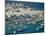 Aerial of the Harbour and Mykonos Town with Windmills in the Background, Greece-Fraser Hall-Mounted Photographic Print