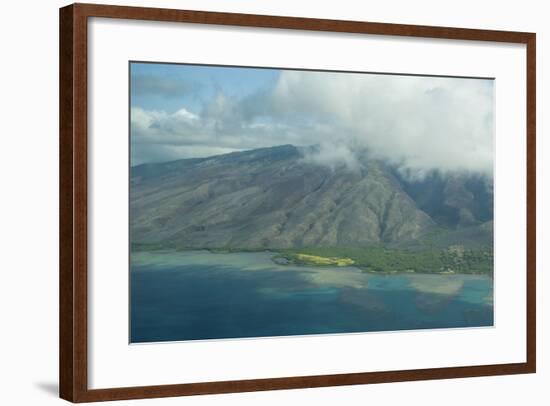 Aerial of the Island of Molokai, Hawaii, United States of America, Pacific-Michael Runkel-Framed Photographic Print