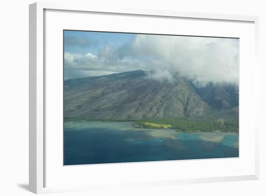 Aerial of the Island of Molokai, Hawaii, United States of America, Pacific-Michael Runkel-Framed Photographic Print