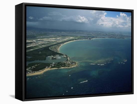 Aerial of the Island of Puerto Rico, West Indies, Central America-James Gritz-Framed Stretched Canvas