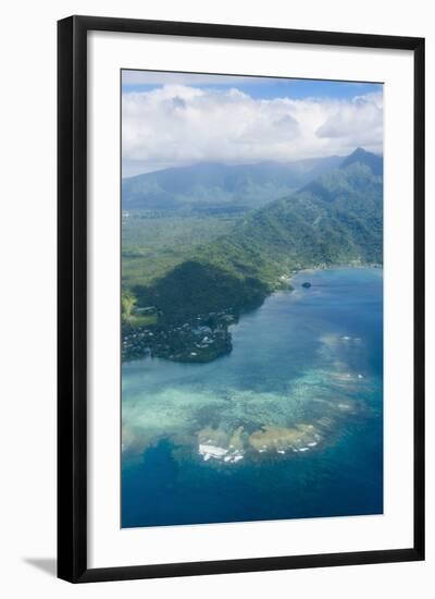 Aerial of the Island of Upolu, Samoa, South Pacific, Pacific-Michael Runkel-Framed Photographic Print