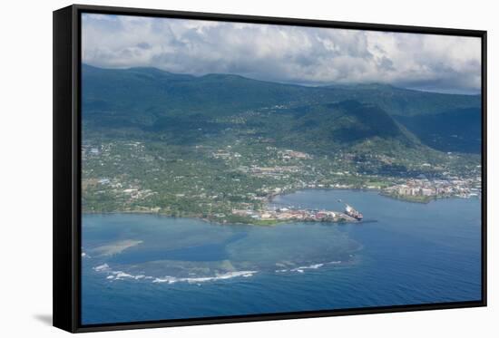 Aerial of the Island of Upolu, Samoa, South Pacific, Pacific-Michael Runkel-Framed Stretched Canvas