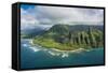 Aerial of the Napali Coast, Kauai, Hawaii, United States of America, Pacific-Michael Runkel-Framed Stretched Canvas