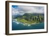 Aerial of the Napali Coast, Kauai, Hawaii, United States of America, Pacific-Michael Runkel-Framed Photographic Print