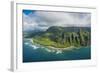 Aerial of the Napali Coast, Kauai, Hawaii, United States of America, Pacific-Michael Runkel-Framed Photographic Print