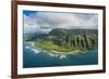 Aerial of the Napali Coast, Kauai, Hawaii, United States of America, Pacific-Michael Runkel-Framed Photographic Print