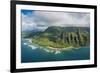 Aerial of the Napali Coast, Kauai, Hawaii, United States of America, Pacific-Michael Runkel-Framed Photographic Print