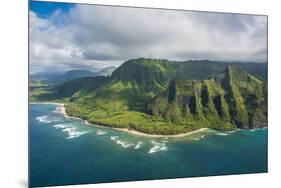 Aerial of the Napali Coast, Kauai, Hawaii, United States of America, Pacific-Michael Runkel-Mounted Photographic Print