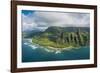 Aerial of the Napali Coast, Kauai, Hawaii, United States of America, Pacific-Michael Runkel-Framed Photographic Print