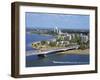 Aerial of the Narrows Bridge in the City of Perth, Western Australia, Australia, Pacific-Scholey Peter-Framed Premium Photographic Print