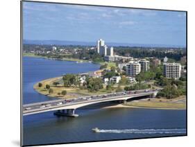 Aerial of the Narrows Bridge in the City of Perth, Western Australia, Australia, Pacific-Scholey Peter-Mounted Photographic Print