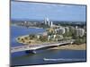 Aerial of the Narrows Bridge in the City of Perth, Western Australia, Australia, Pacific-Scholey Peter-Mounted Photographic Print