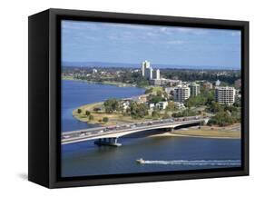 Aerial of the Narrows Bridge in the City of Perth, Western Australia, Australia, Pacific-Scholey Peter-Framed Stretched Canvas