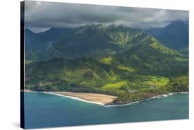 Aerial of the North Shore of the Island of Kauai, Hawaii, United States of America, Pacific-Michael Runkel-Stretched Canvas