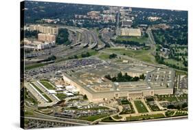 Aerial of the Pentagon, the Department of Defense Headquarters in Arlington, Virginia, near Washing-1photo-Stretched Canvas