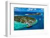 Aerial of the Rangiroa atoll and the Tiputa Pass, Tuamotus, French Polynesia-Michael Runkel-Framed Photographic Print