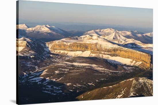 Aerial of the Rocky Mountains in the Bob Marshall Wilderness of Montana, USA-Chuck Haney-Stretched Canvas