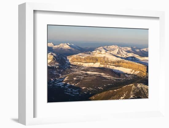 Aerial of the Rocky Mountains in the Bob Marshall Wilderness of Montana, USA-Chuck Haney-Framed Photographic Print