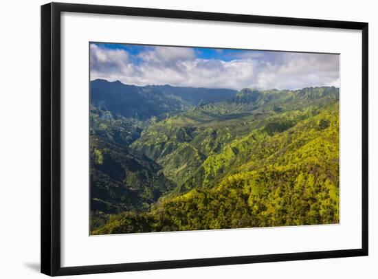 Aerial of the Rugged Interior of the Island of Kauai, Hawaii, United States of America, Pacific-Michael Runkel-Framed Photographic Print