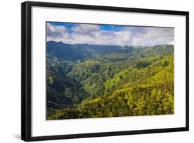 Aerial of the Rugged Interior of the Island of Kauai, Hawaii, United States of America, Pacific-Michael Runkel-Framed Photographic Print