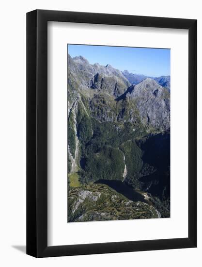 Aerial of the Rugged Mountains in Fiordland National Park-Michael-Framed Photographic Print