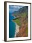 Aerial of the Rugged Napali Coast, Kauai, Hawaii, United States of America, Pacific-Michael Runkel-Framed Photographic Print