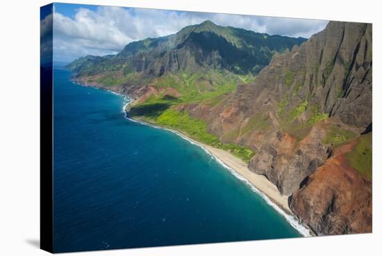 Aerial of the Rugged Napali Coast, Kauai, Hawaii, United States of America, Pacific-Michael Runkel-Stretched Canvas