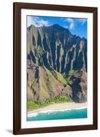 Aerial of the Rugged Napali Coast, Kauai, Hawaii, United States of America, Pacific-Michael Runkel-Framed Photographic Print